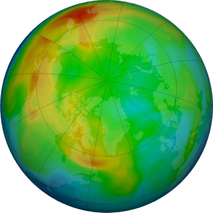 Arctic ozone map for 04 January 2023